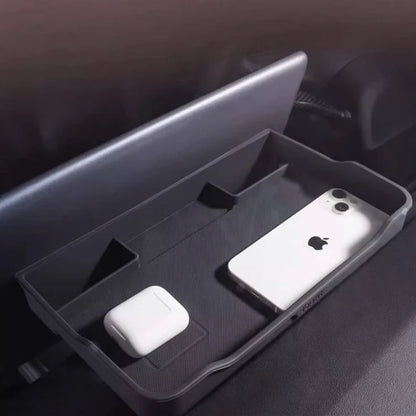 Behind-Screen Silicone Storage Box for Tesla Model 3 & Model Y – Heat-Resistant, Noise-Reducing Organizer with Magnetic Holder