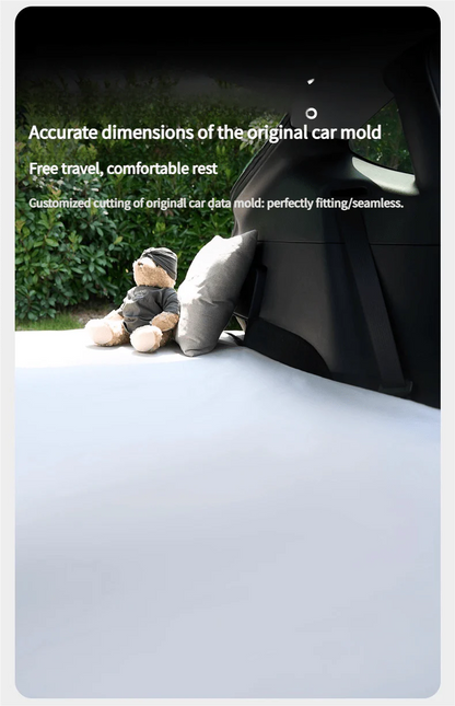 Upgraded Car Camping Mattress for Tesla Model Y Juniper – Amber Silk Fabric, Memory Foam, Anti-Slip Design