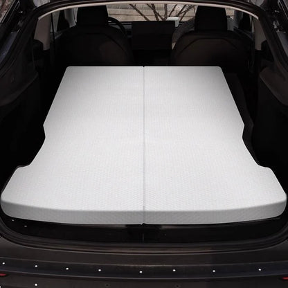 Upgraded Car Camping Mattress for Tesla Model Y Juniper – Amber Silk Fabric, Memory Foam, Anti-Slip Design