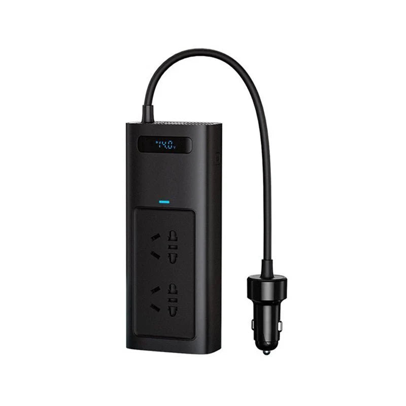 150W Car Power Inverter for Tesla Model 3 & Model Y (EU Version) – DC to AC Converter with LCD Display & Smart Cooling