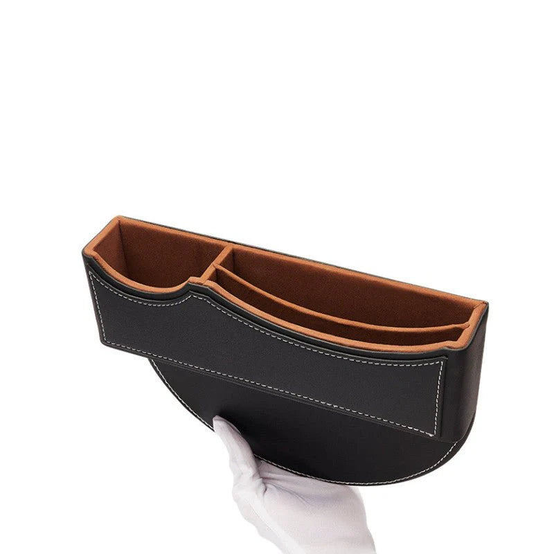 Premium Leather Car Seat Gap Filler Organizer for Tesla Model 3/Y/S/X – Custom Fit Console Side Pocket Storage