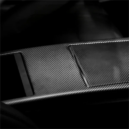 Carbon Fiber Center Console Trim Panel for Tesla Model S/X (2022+) – Full Cover Interior Upgrade