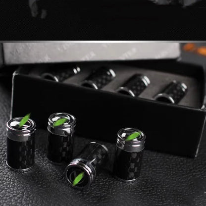 Carbon Fiber Tire Valve Stem Caps for Tesla Model 3 Model Y Model X Model S – 4pcs Set, High-Quality Air-Seal Protection
