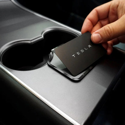 Tesla Key Card Holder for Model 3 & Model Y – Center Console CardRails™ Anti-Slip Key Card Organizer