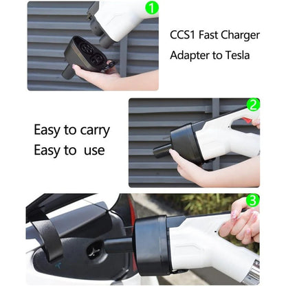 CCS1 & J1772 2-in-1 Charging Adapter for Tesla – Fast & Level 2 Charging Support