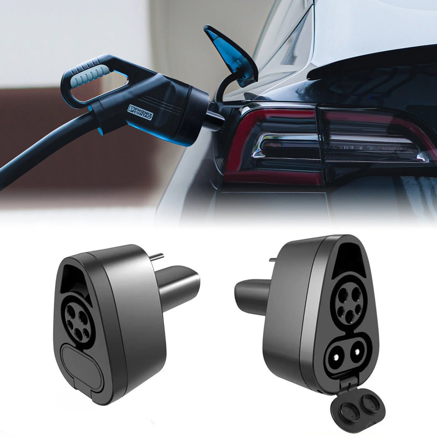 CCS1 & J1772 2-in-1 Charging Adapter for Tesla – Fast & Level 2 Charging Support