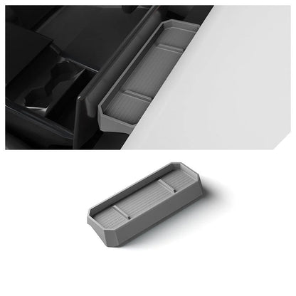 Behind-Screen Center Console Storage Box for Tesla Cybertruck (2024 & Newer) – Anti-Slip Silicone Organizer Tray