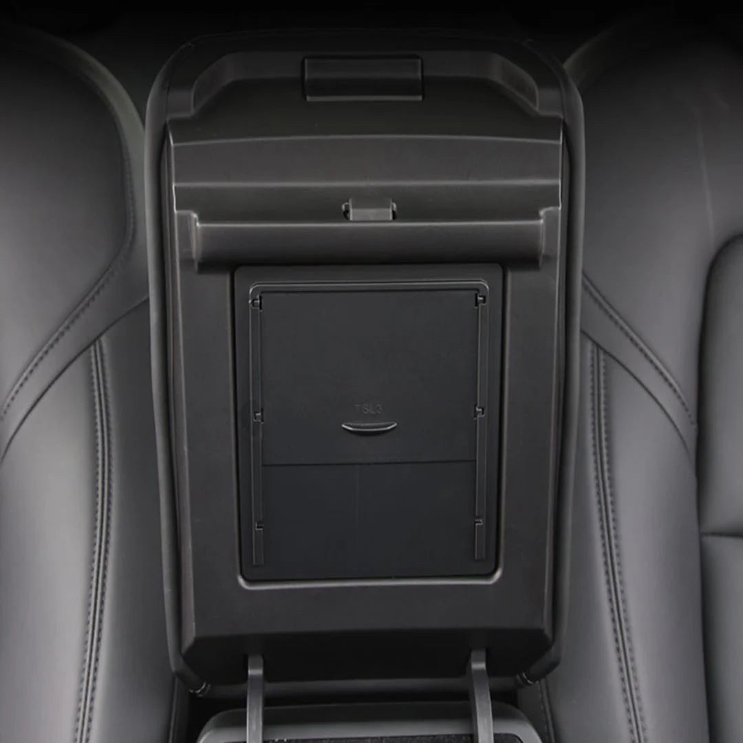 Center Console Armrest Hidden Storage Box for Tesla Model 3 (2017–2023.10) & Model Y (2020–2024) | Premium ABS Organizer with OEM Fit