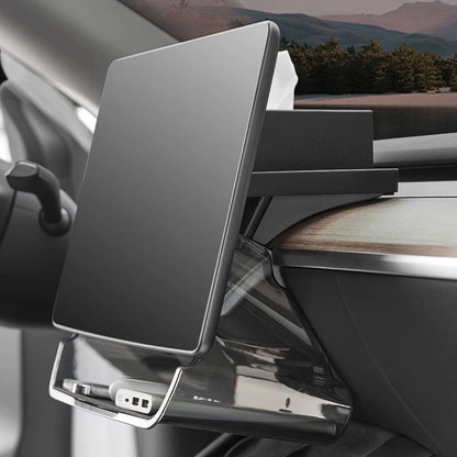 Tesla Model 3 & Model Y Center Console Organizer | Under Screen Storage with Magnetic & Solar ETC Support