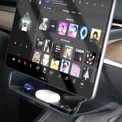 Tesla Model 3 & Model Y Center Console Organizer | Under Screen Storage with Magnetic & Solar ETC Support