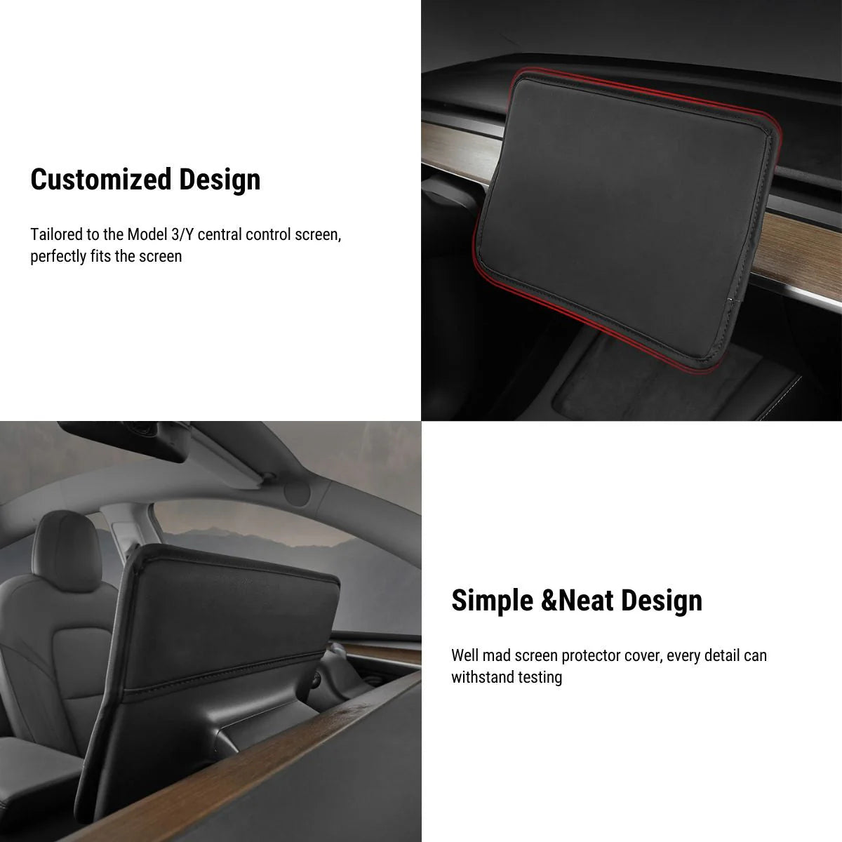 Center Console Screen Protector Cover for Tesla Model 3 (2017–2023.10) & Model Y (2020–2025.03) – Anti-UV Heat Shield Display Sunshade Sleeve