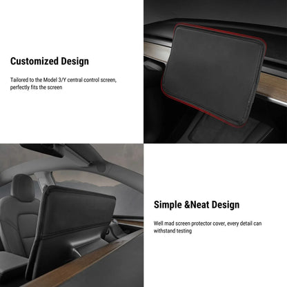 Center Console Screen Protector Cover for Tesla Model 3 (2017–2023.10) & Model Y (2020–2025.03) – Anti-UV Heat Shield Display Sunshade Sleeve