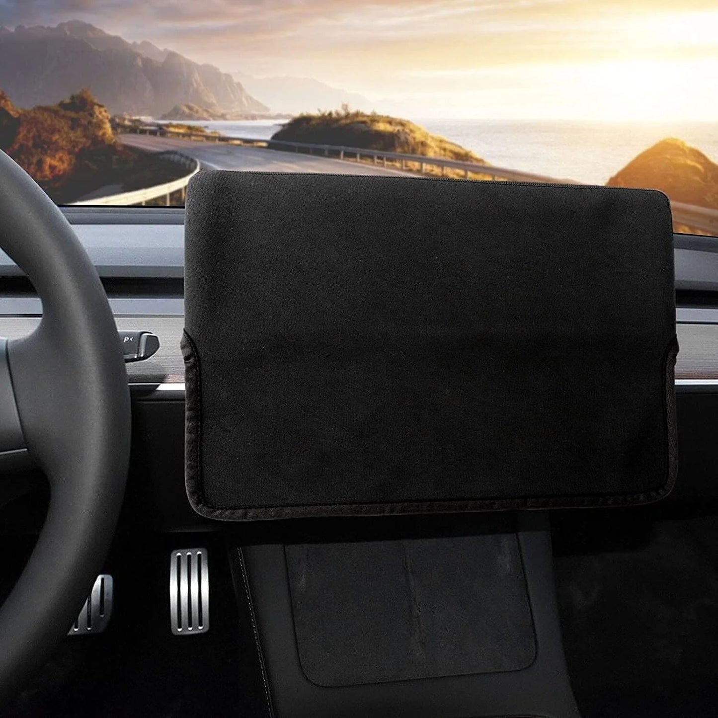 Center Console Screen Protector Cover for Tesla Model 3 (2017–2023.10) & Model Y (2020–2025.03) – Anti-UV Heat Shield Display Sunshade Sleeve