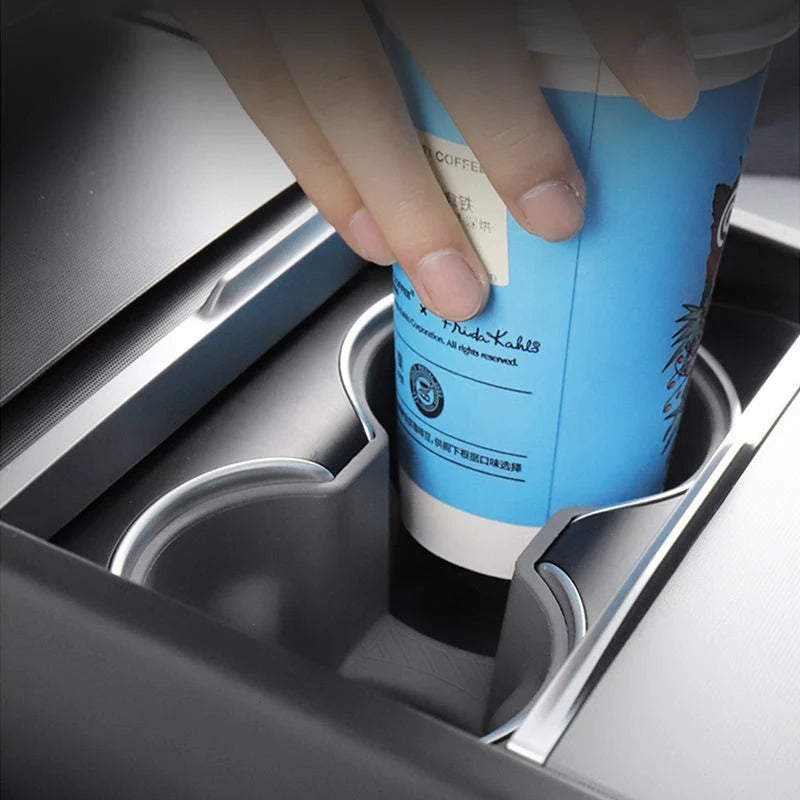 Premium Center Console Cup Holder Insert for Tesla Model 3 Highland (2024+) & Model Y Juniper | Spill-Resistant Silicone Stabilizer