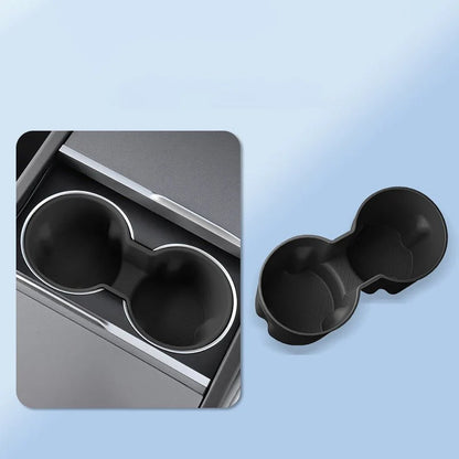 Premium Center Console Cup Holder Insert for Tesla Model 3 Highland (2024+) & Model Y Juniper | Spill-Resistant Silicone Stabilizer