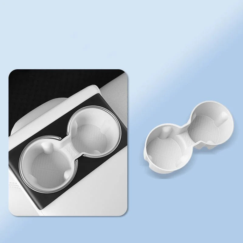 Premium Center Console Cup Holder Insert for Tesla Model 3 Highland (2024+) & Model Y Juniper | Spill-Resistant Silicone Stabilizer