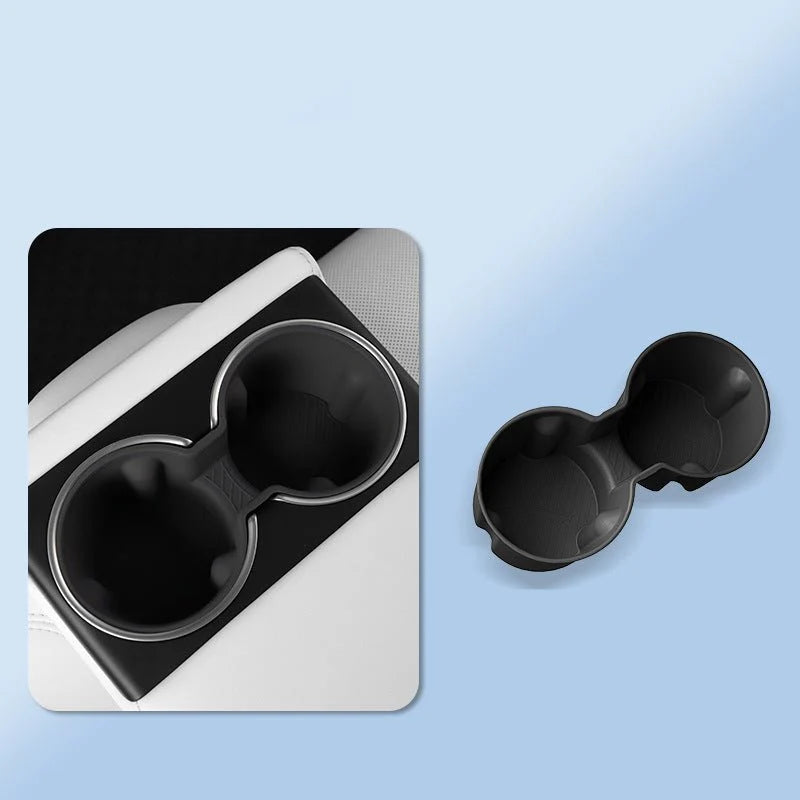 Premium Center Console Cup Holder Insert for Tesla Model 3 Highland (2024+) & Model Y Juniper | Spill-Resistant Silicone Stabilizer