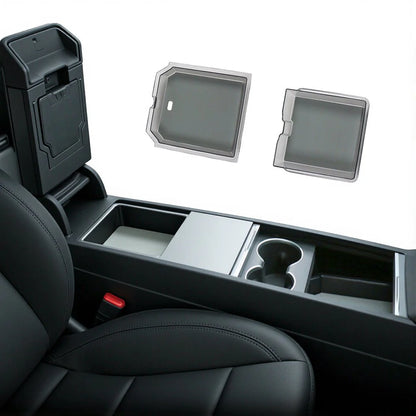 Center Console Tray & Armrest Organizer for Tesla Model 3 Highland (2024+) & New Model Y — Custom-Fit TPE Storage Box