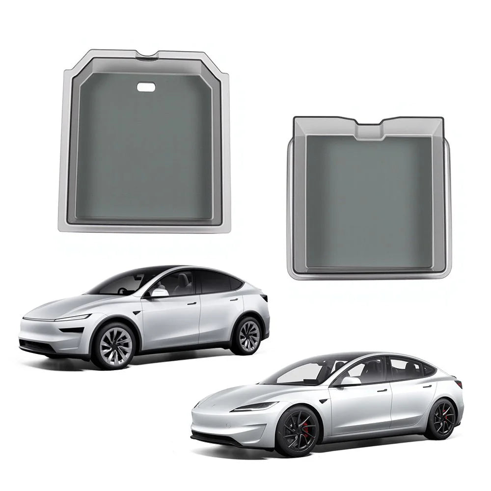 Center Console Tray & Armrest Organizer for Tesla Model 3 Highland (2024+) & New Model Y — Custom-Fit TPE Storage Box