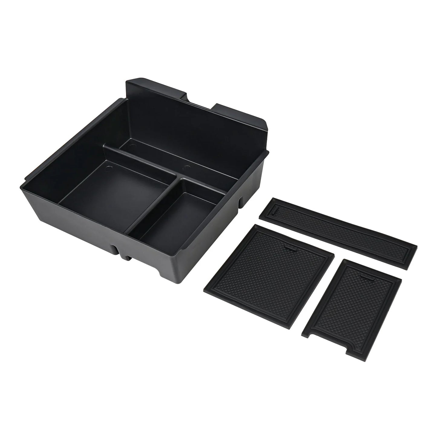 Center Front Storage Box for Tesla Model Y Juniper (2025+) & Model 3 Highland (2024+) | Flocked Interior Organizer with Hidden Magnetic Compartment