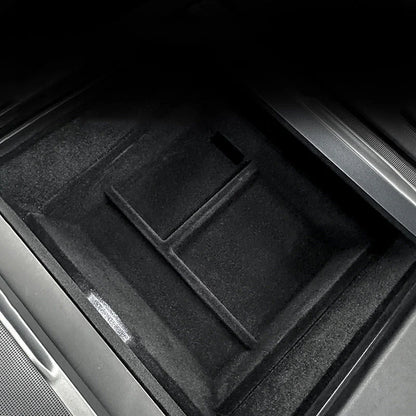 Center Front Storage Box for Tesla Model Y Juniper (2025+) & Model 3 Highland (2024+) | Flocked Interior Organizer with Hidden Magnetic Compartment