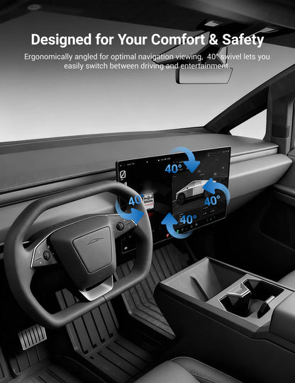 Center Screen Swivel Rotating Mount Kit for Tesla Cybertruck (2024+) | 40° Adjustable Aluminum Display Rotation Bracket