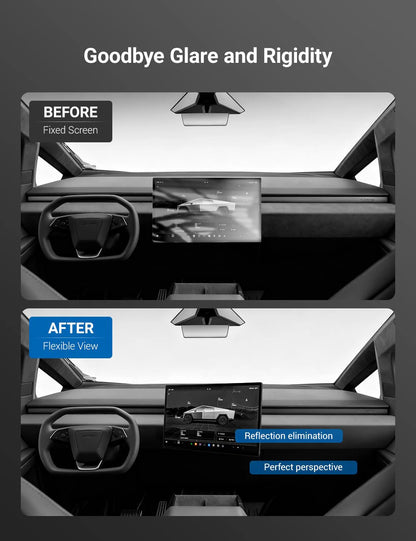 Center Screen Swivel Rotating Mount Kit for Tesla Cybertruck (2024+) | 40° Adjustable Aluminum Display Rotation Bracket