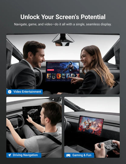 Center Screen Swivel Rotating Mount Kit for Tesla Cybertruck (2024+) | 40° Adjustable Aluminum Display Rotation Bracket