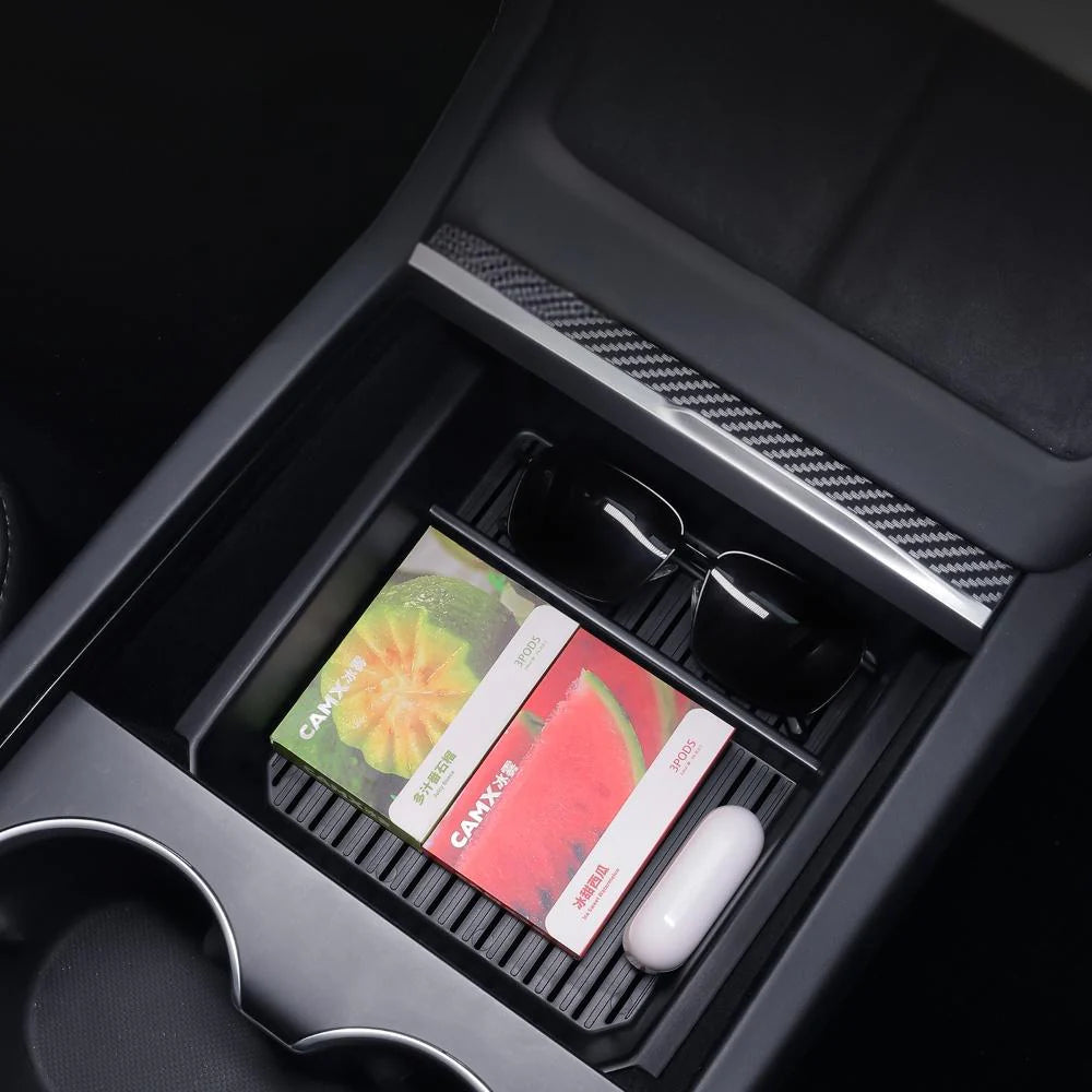 Center Console Storage Box for Tesla Model 3 Highland & Model Y Juniper — Upper, Lower & Armrest Organizer Options