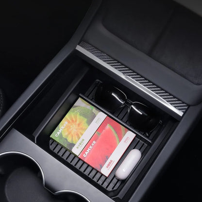 Center Console Storage Box for Tesla Model 3 Highland & Model Y Juniper — Upper, Lower & Armrest Organizer Options