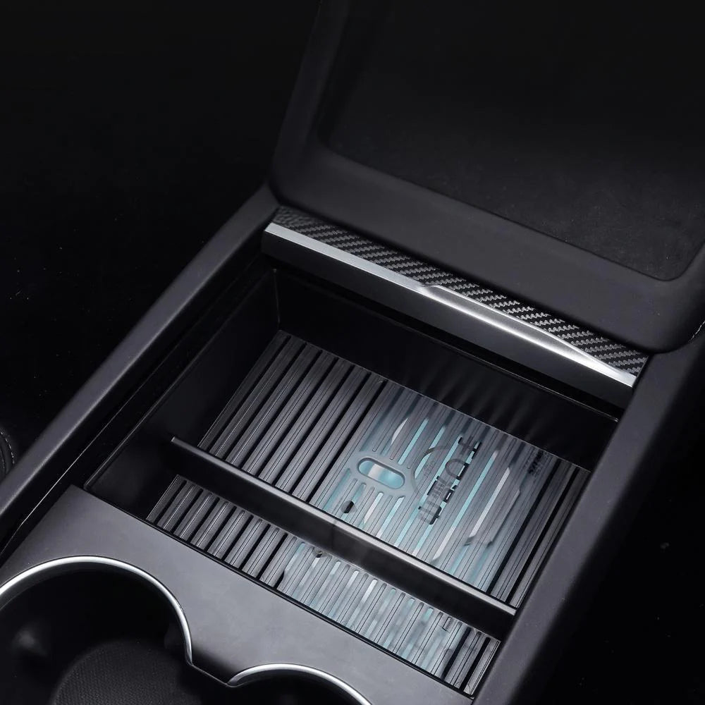Center Console Storage Box for Tesla Model 3 Highland & Model Y Juniper — Upper, Lower & Armrest Organizer Options