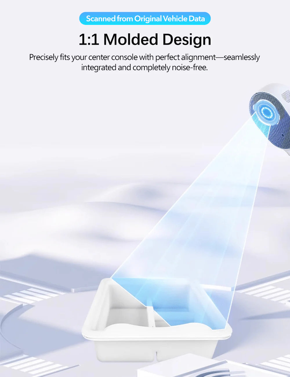 Central Console Storage Box Organizer for Tesla Model 3 & Model Y (Silicone + PC, Precise Fit)