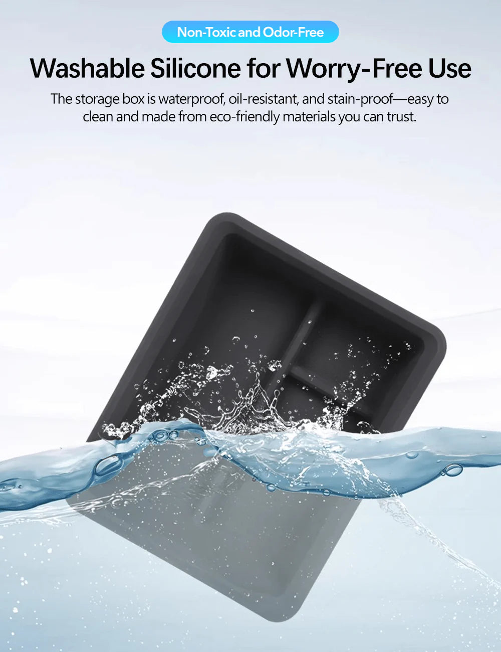 Central Console Storage Box Organizer for Tesla Model 3 & Model Y (Silicone + PC, Precise Fit)