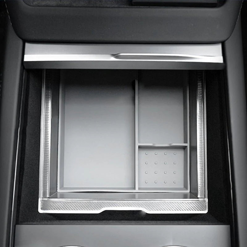 Center Front Storage Box for Tesla Model 3 Highland (2023-On) & New Model Y – ABS Front Console Organizer