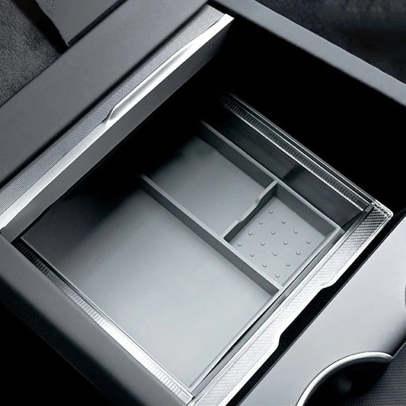 Center Front Storage Box for Tesla Model 3 Highland (2023-On) & New Model Y – ABS Front Console Organizer