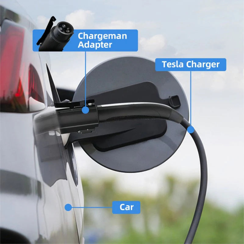 J1772 to Tesla Charging Adapter for Model 3/Y/S/X | Level 1 & Level 2 EV Charger Compatibility | Safe, Durable & Portable