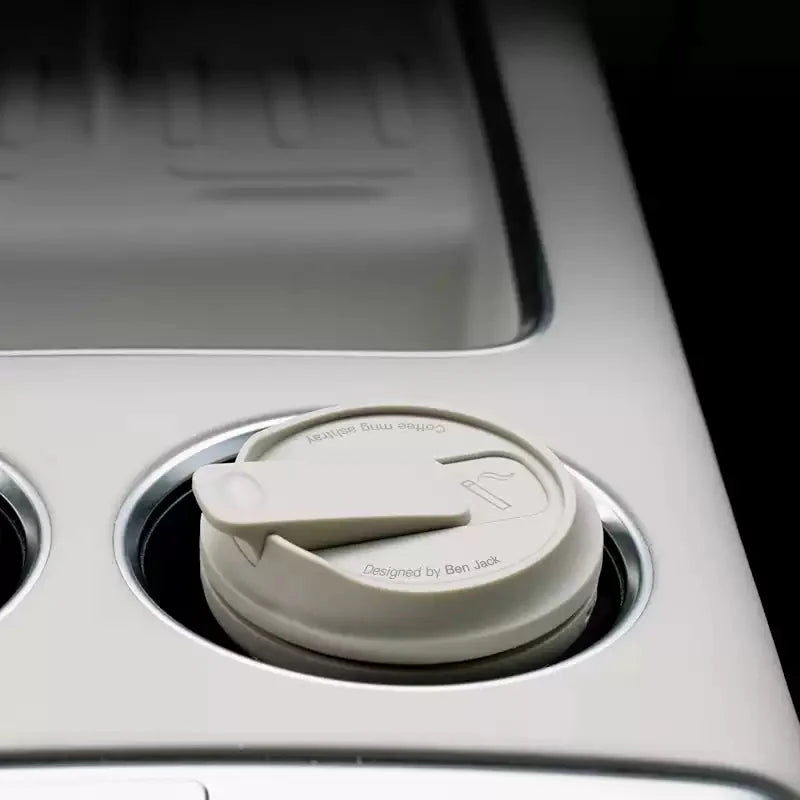 Coffee Mug-Style LED Car Ashtray for Tesla Model 3, Model Y, Model S, Model X Smoke-Proof, Fire-Resistant, Easy-Clean Design