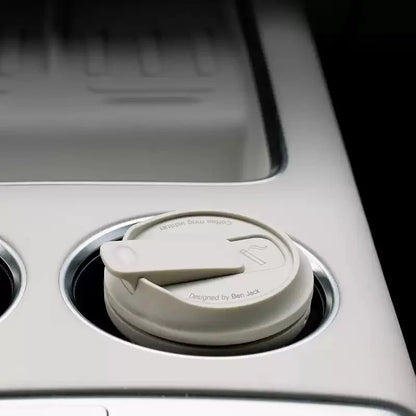 Coffee Mug-Style LED Car Ashtray for Tesla Model 3, Model Y, Model S, Model X Smoke-Proof, Fire-Resistant, Easy-Clean Design