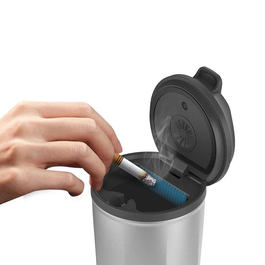 Coffee Mug-Style LED Car Ashtray for Tesla Model 3, Model Y, Model S, Model X Smoke-Proof, Fire-Resistant, Easy-Clean Design