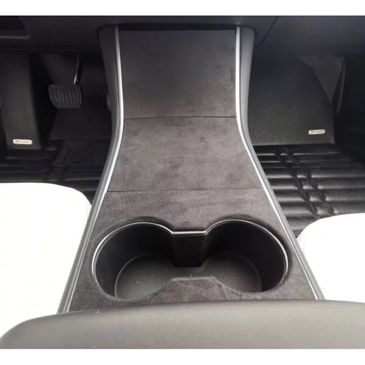 Alcantara-Style Center Console Overlay for Tesla Model 3 (2017–2020) | Scratch-Resistant Interior Upgrade
