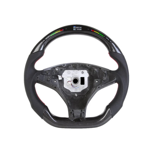Custom Carbon Fiber & Alcantara Steering Wheel for Tesla Model S Model X 2016-2020 | Gloss or Matte Finish, Black or White Leather