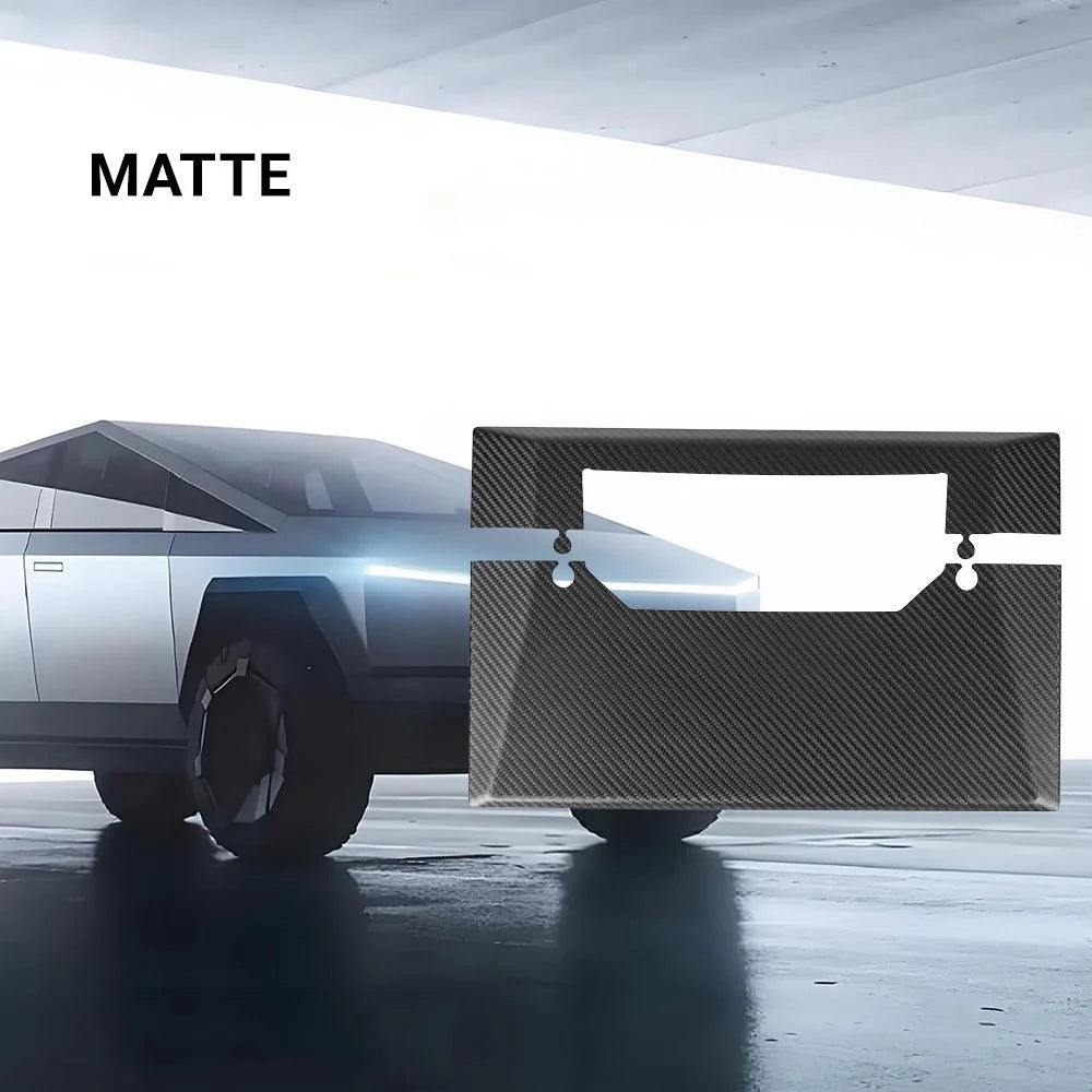 Real Dry Carbon Fiber Display Back Overlay for Tesla Cybertruck (2024+) | Center Screen Rear Cover, Precision Fit, 2-Piece Design