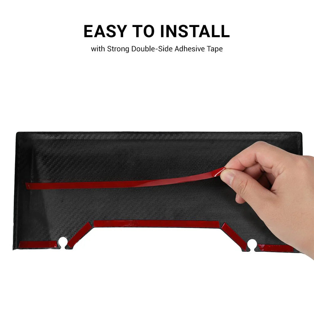 Tesla Cybertruck Display Back Overlay – Real Dry Molded Carbon Fiber Center Screen Rear Cover (2-Piece)