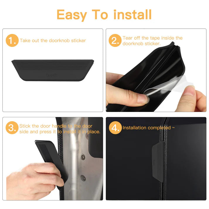 Door Armrest Pads for Tesla Cybertruck (4-Pack) – Black Silicone Armrest Covers for Comfort, Protection & Noise Reduction