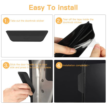 Door Armrest Pads for Tesla Cybertruck (4-Pack) – Black Silicone Armrest Covers for Comfort, Protection & Noise Reduction