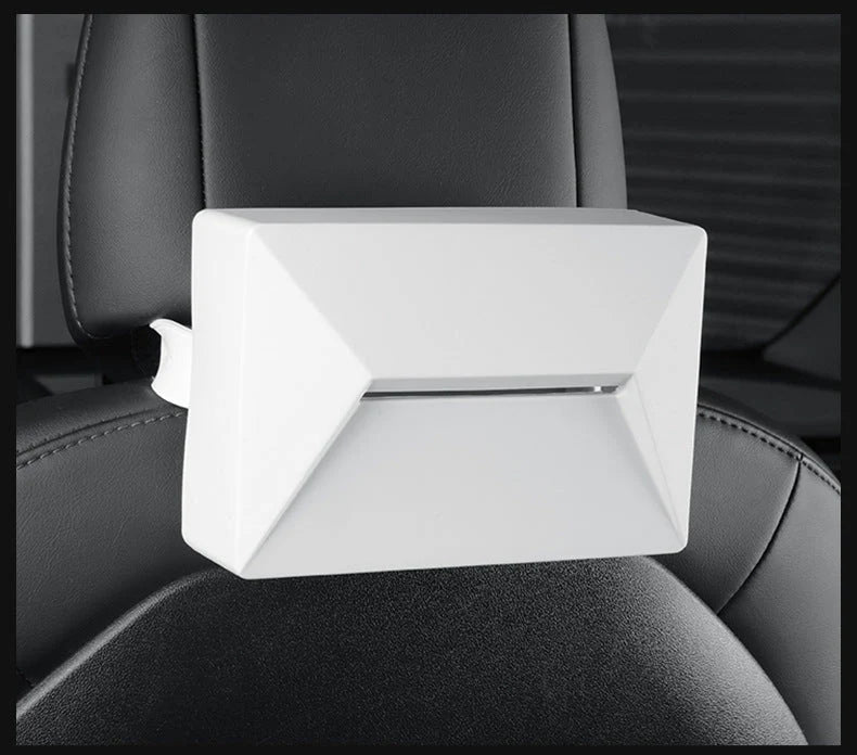 Cybertruck-Style Multi-Function Tissue Box for Tesla Model 3 Model Y Model S Model X – Press-to-Open Car Tissue Holder & Storage Organizer