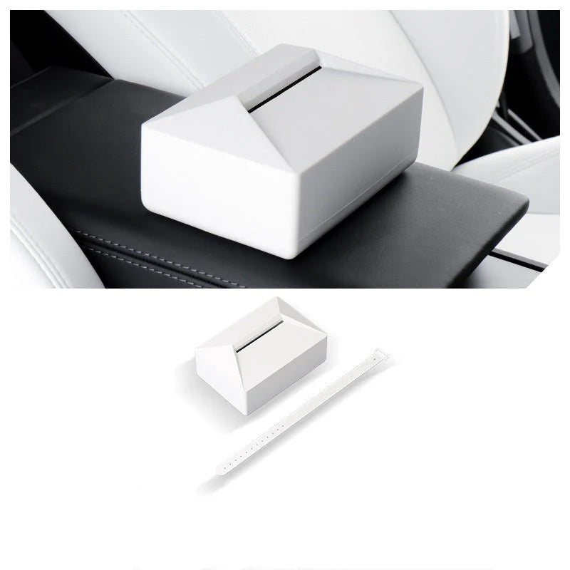 Cybertruck-Style Multi-Function Tissue Box for Tesla Model 3 Model Y Model S Model X – Press-to-Open Car Tissue Holder & Storage Organizer