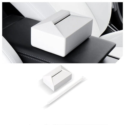 Cybertruck-Style Multi-Function Tissue Box for Tesla Model 3 Model Y Model S Model X – Press-to-Open Car Tissue Holder & Storage Organizer