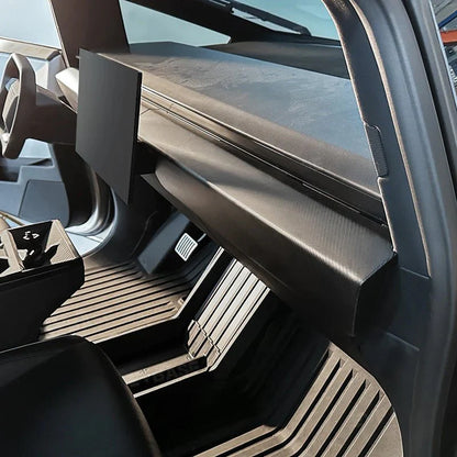 Real Carbon Fiber Dashboard Trim Cover for Tesla Cybertruck 2024+ | Dash Panel Protection Overlay (2-Piece Set)