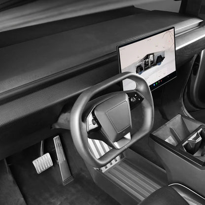 Real Carbon Fiber Dashboard Trim Cover for Tesla Cybertruck 2024+ | Dash Panel Protection Overlay (2-Piece Set)